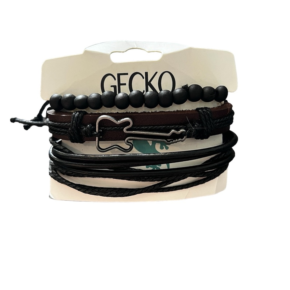 Gecko men’s guitar leather bracelets